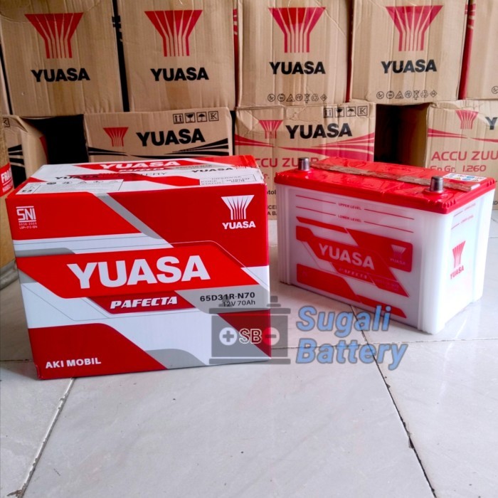 Aki Mobil YUASA N70 65D31R Pafecta Accu Basah Original YUASA 12 Volt 70Ah