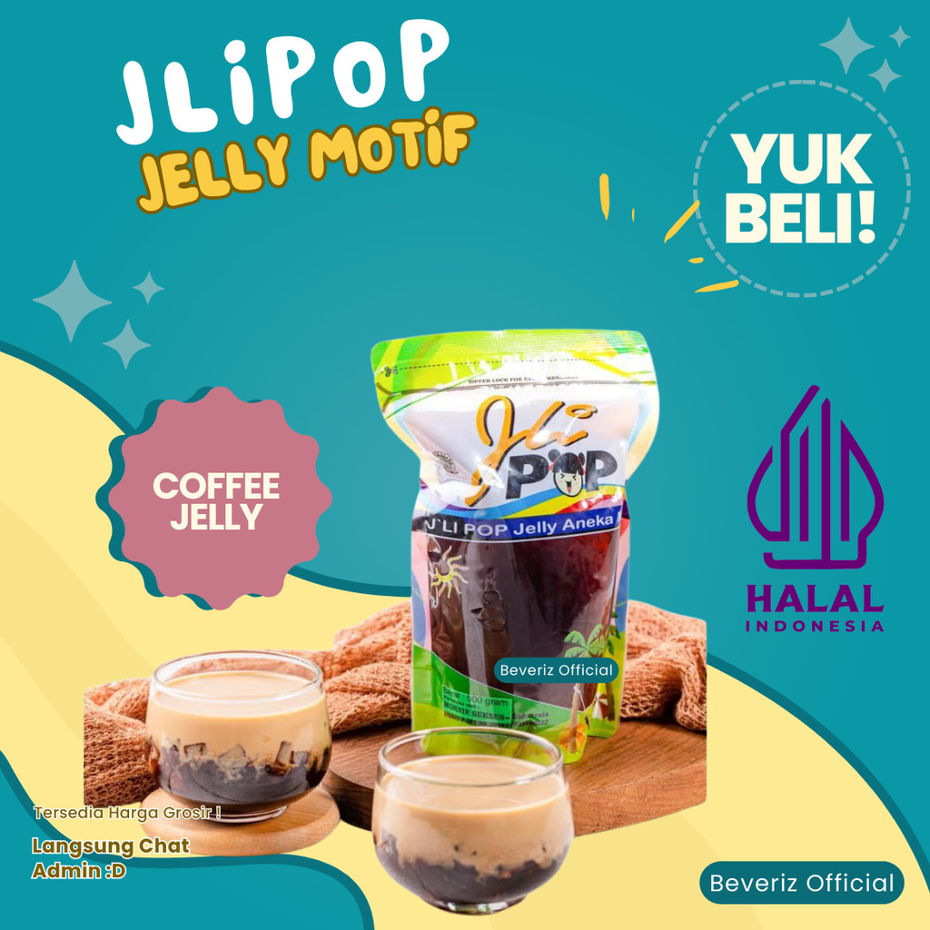 

BEVERIZ Coffee Jelly Premium 600gram - Topping Minuman Jelly Motif {BISA COD}{TERSEDIA HARGA GROSIR}