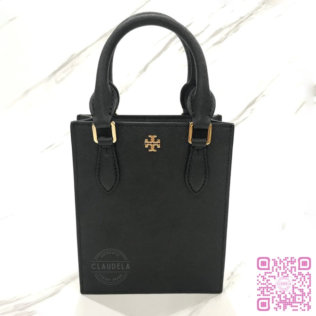Tory Burch Emerson Mini Shopper in Black
