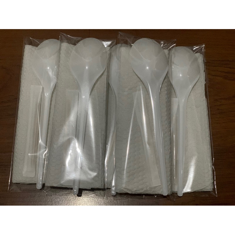 cps-Paket Sendok plastik Set Catering set (Tissue + Tusuk Gigi) Plastik Steril makanan set untuk nas