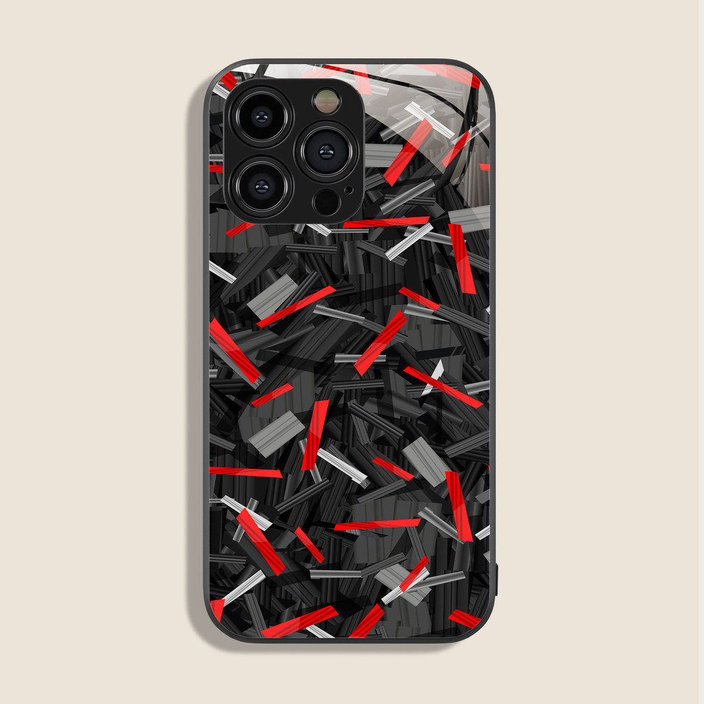 CH510 Case Carbon Forged iPhone 11 12 13 14 Plus 15 16 Pro Max Xs Mini Xr 7 8 SE Motif Red Casing Co