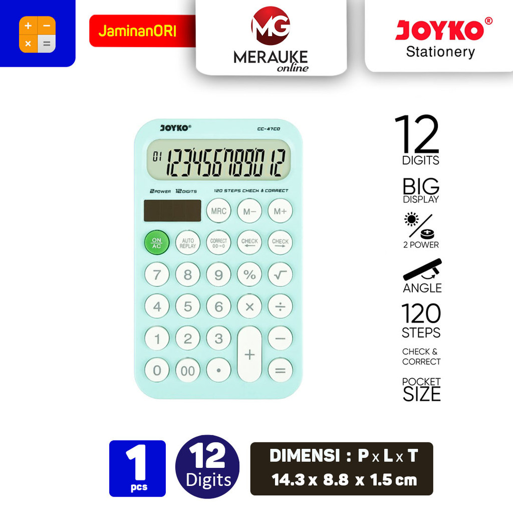 

RK JOYKO Kalkulator 12 Digits CC-47CO Check & Correct