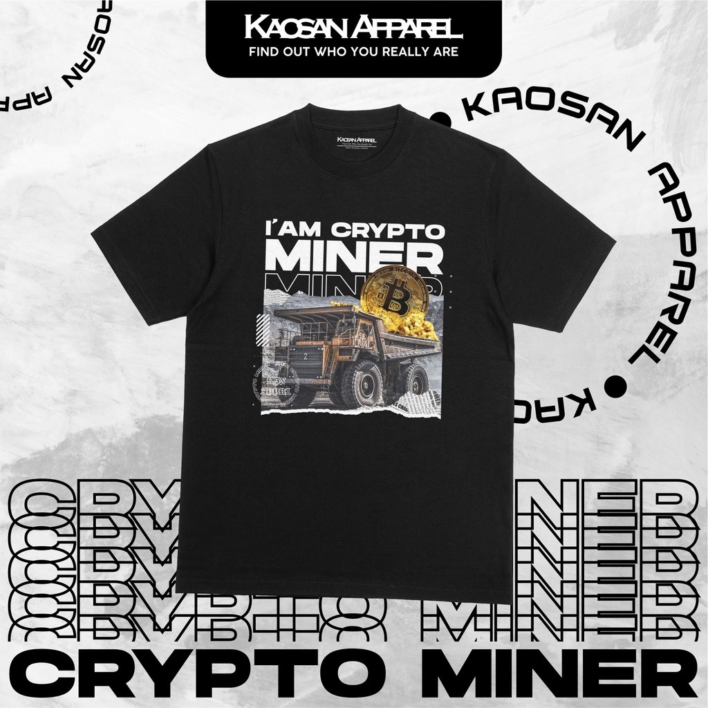 T-shirt Kaos Crypto "Crypto Miner" -Kaos Crypto/Kaos Bitcoin/Baju Bitcoin/Baju Crypto/Kaos Miner