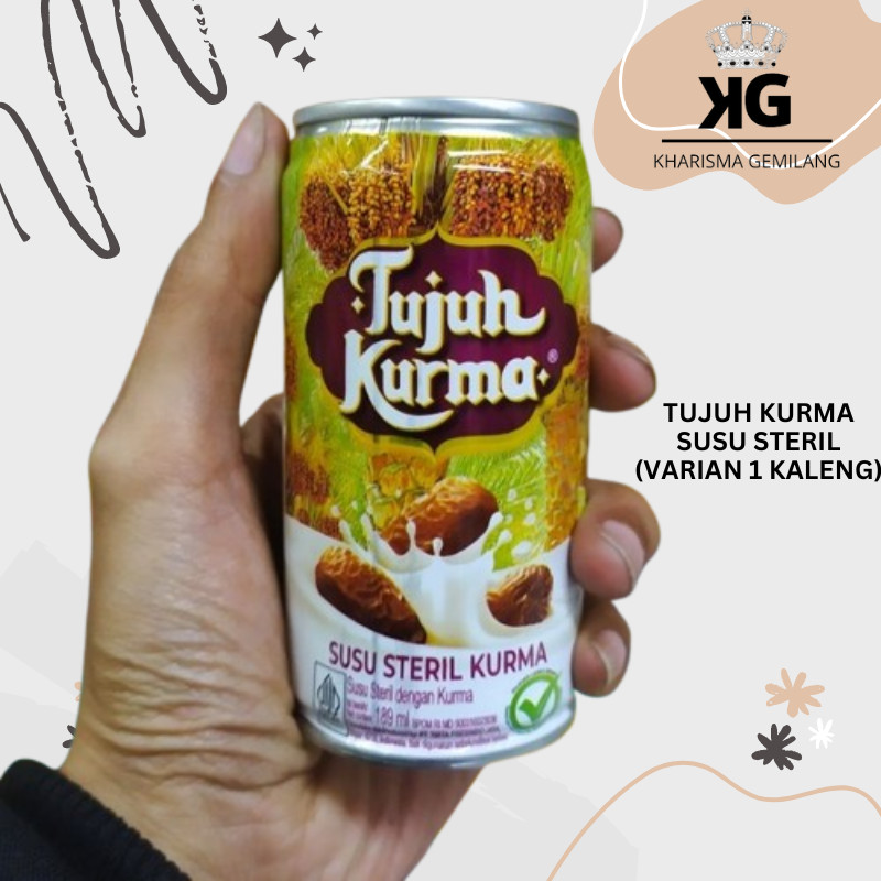 

KG - TUJUH KURMA 189ml (Varian 1 Kaleng) Tujuh Kurma Susu Steril Kurma Minuman Bergizi Susu Putih Murah Enak Anak Dewasa