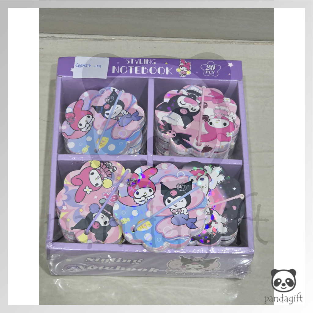 

(1pcs) Styling Notebook Sanrio Kertas Berwarna bisa diikat isi 60lembar - GG0457