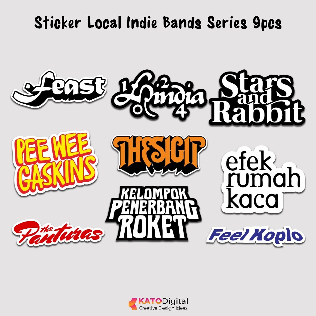 Indie Sticker Pack Lamniasy Glossy Stiker Band Indie Lokal