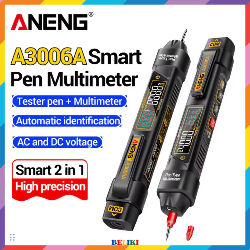 ANENG Digital Multimeter Tespen 2in1 Tester AC Voltage NCV 4000 Count - A3006A