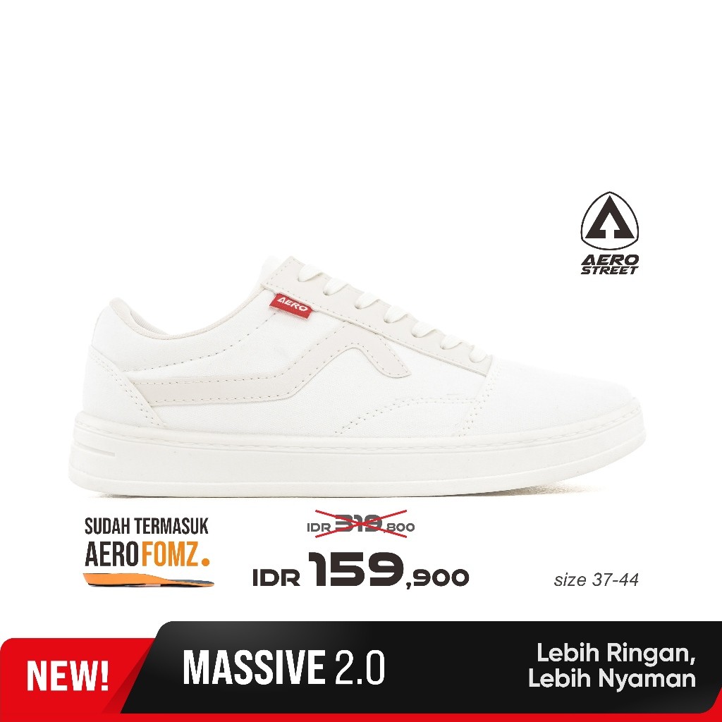 Aerostreet 37-44 Massive Low 2.0 Natural Natural - Sepatu Sneakers Casual