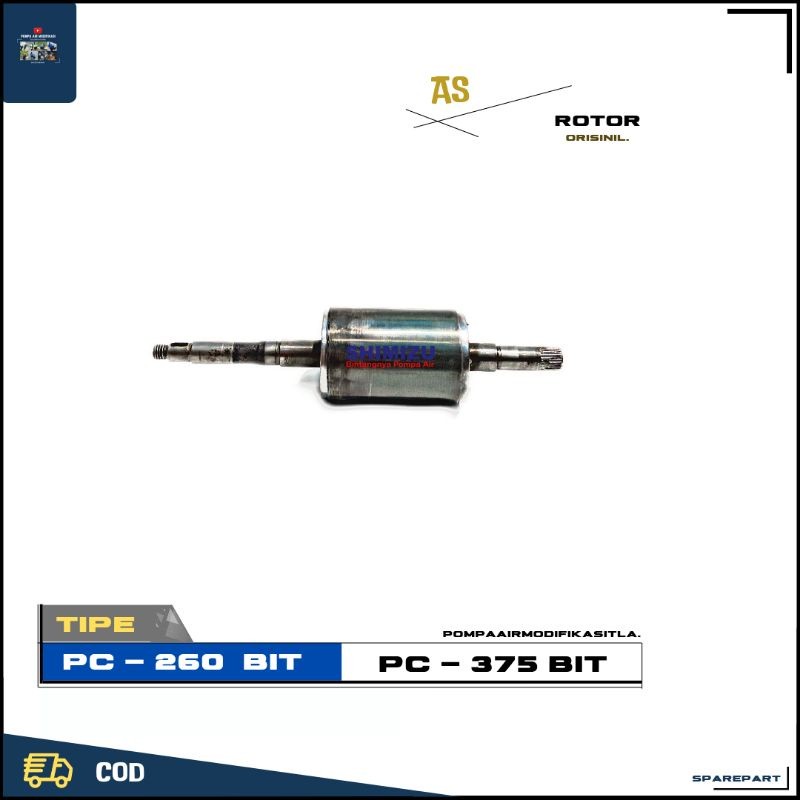 SPAREPART AS ROTOR POMPA AIR SHIMIZU JET PUMP PC 260 BIT - PC 375 BIT ORISINIL