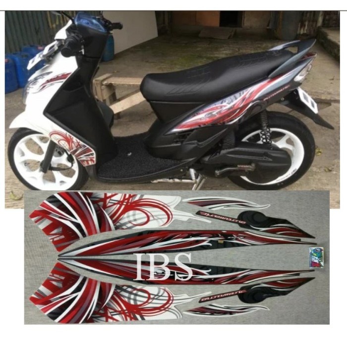 STRIPING MIO SOUL PUTIH TAHUN 2009 STIKER ORI YAMAHA