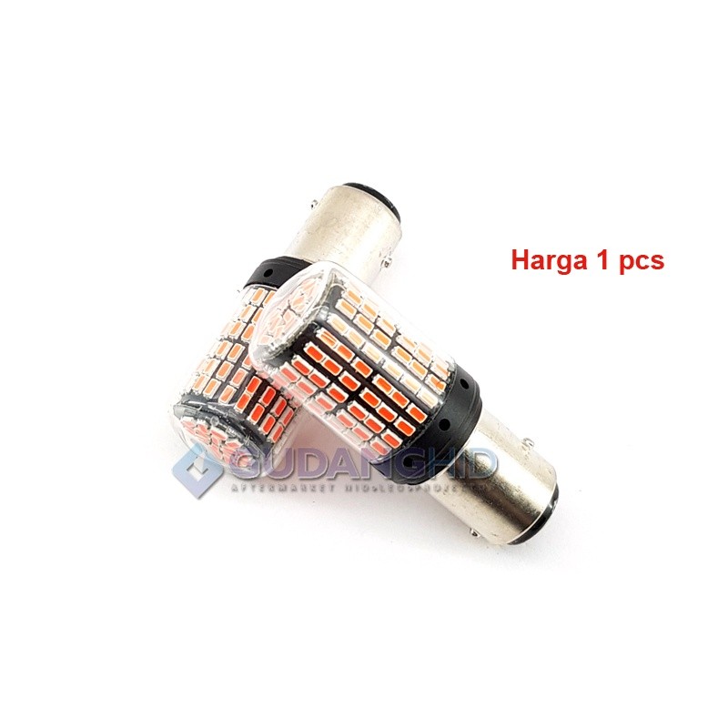 Lampu LED Rem Stoplamp CANBUS 1157 S25 Bayonet 4014 144 Mata 12V-24V