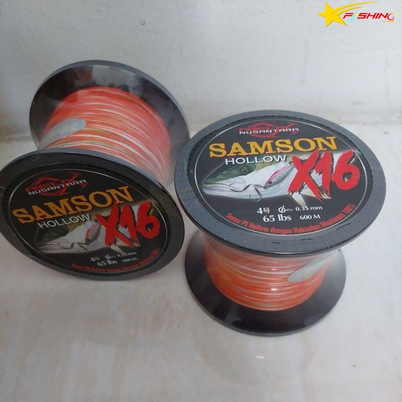 Stars Fishing Tali Benang Senar PE SAMSON X16 600m Hollow Pipih Relix Nusantara PE 2 sd PE 10 Kuat
