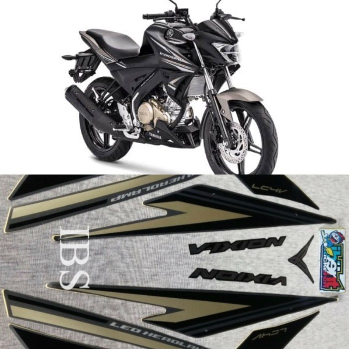 STIKER STRIPING LIS YAMAHA VIXION HITAM 2017 2018 POLET STIKER