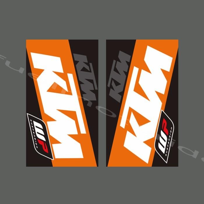 Sticker Decal Set Cover Shock WP Suspension KTM Duke RC Motocross MX - Hitam Orange