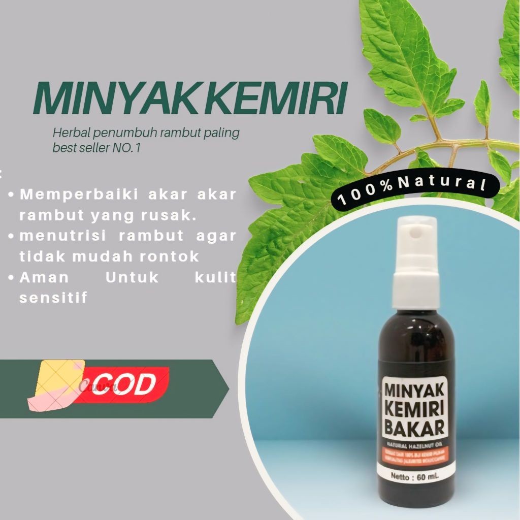 Praktis Minyak Kemiri Bakar Spray Penumbuh dan Penghitam Rambut Haircare Penebal Wanita Pria