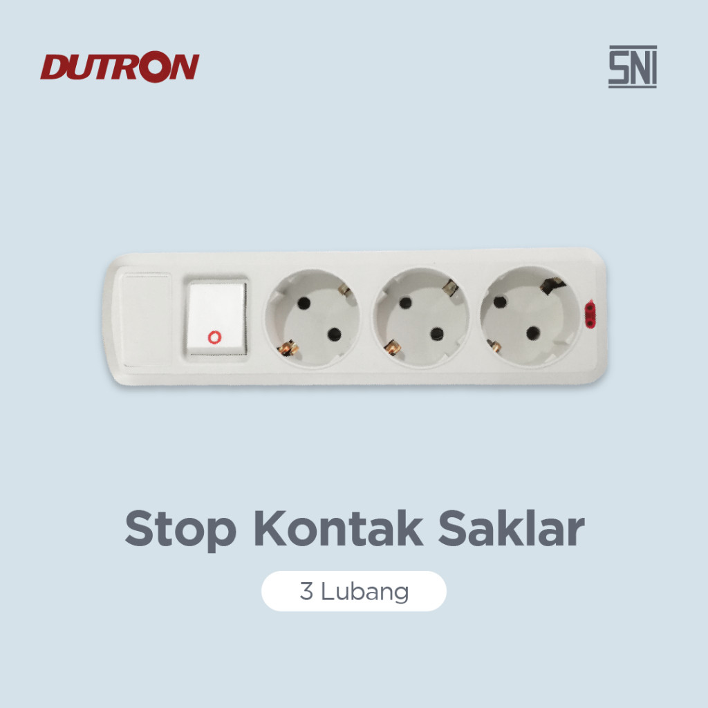 BISA COD DUTRON Stop Kontak 3 Lubang + Saklar