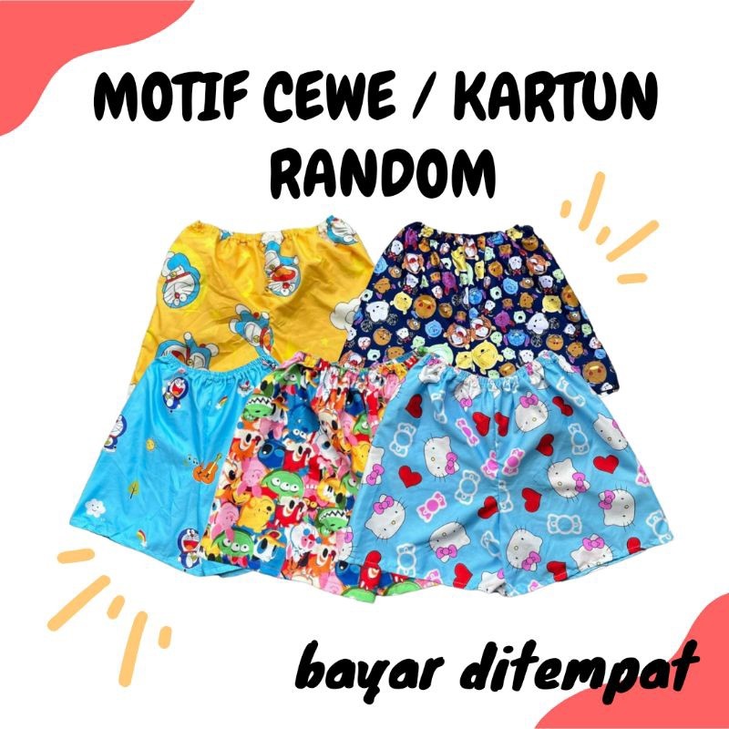 Celana Pendek RIK Grosir 5pcs Celana Pendek Motif Pria Wanita Dewasa Boxer Kolor Unisex Cowok Cewek 