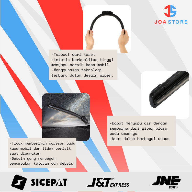 Cuci Gudang  Wiper Mobil Suzuki Carry 1.0 Frameless Sapuan Kaca Mobil Model Frameless Banana