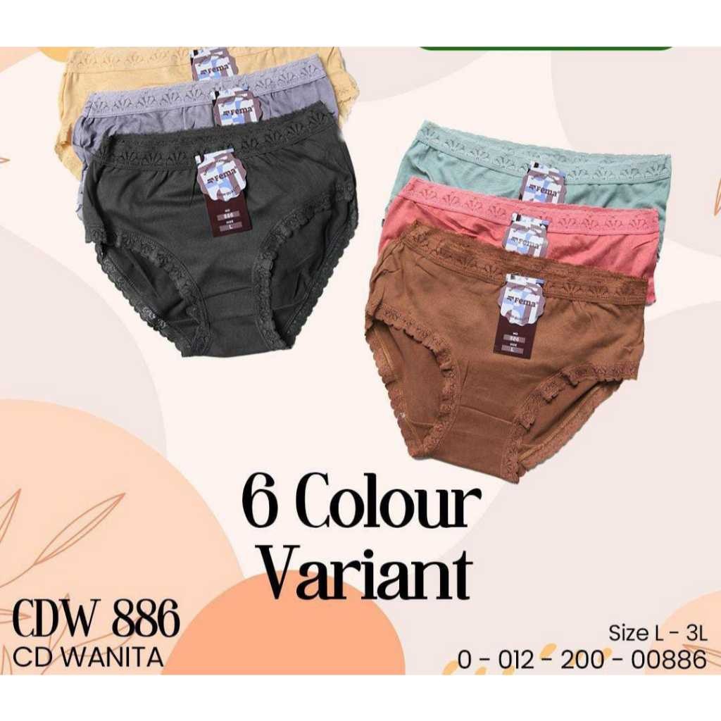 Cd Fema 886 Renda Lace Celana Dalam Wanita Dewasa Aksen Renda Lace Polos Lusinan Murah