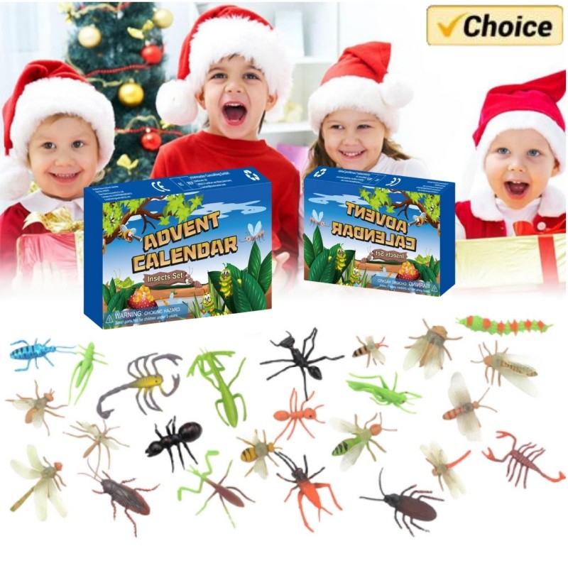 

Advent Calendar 2024 W/24pcs Mini Insect Toys Christmas Countdown Calendar Xmas Countdown Calendar for Kids Gift for Christmas