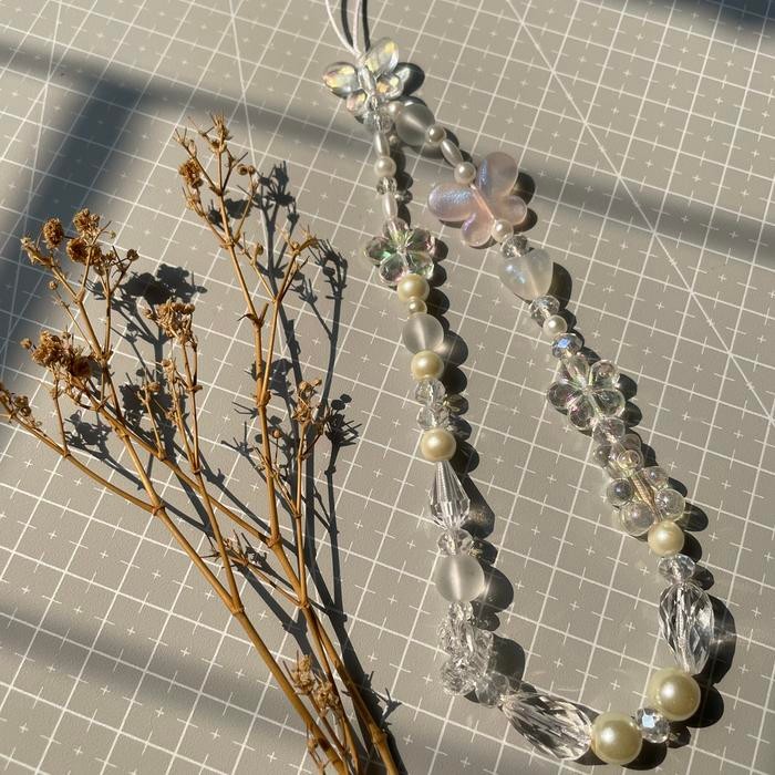 

READY PHONE STRAP BEADS -TALI HP - GANTUNGAN HANDPHONE by home_pita - Putih, Custom Nama