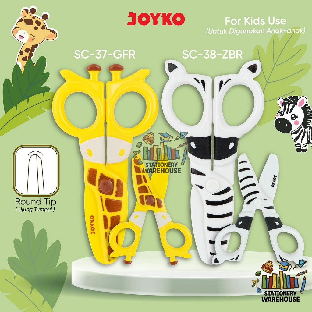 

Scissors Gunting JOYKO SC-37 SC-38 Jerapah Zebra Gunting Anak