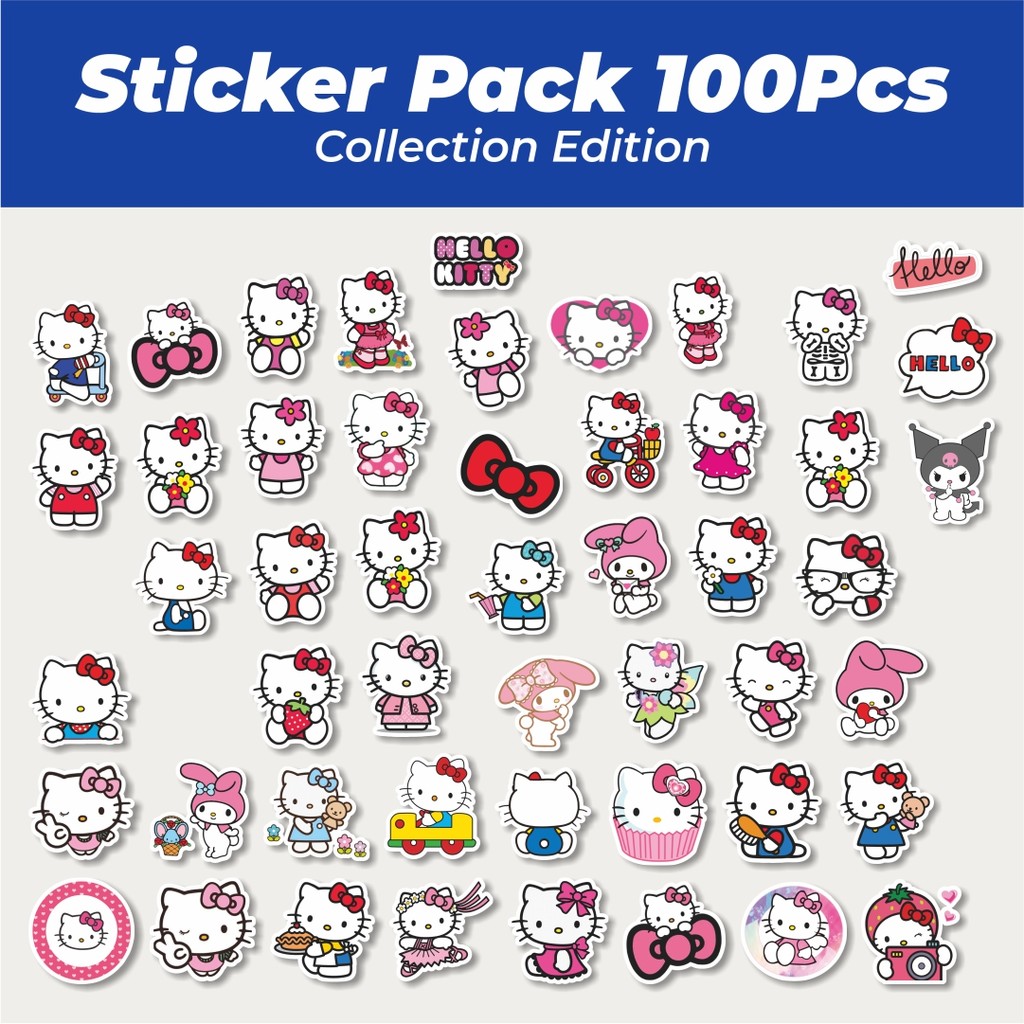 

Hot Stiker Kartun Hello Kitty Lucu Anti Air Stikers Berperekat Waterproof Sticker Decal Buat Motor Helm Buku Journal Koper Casing HP Laptop Botol Minum