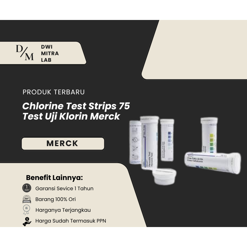 Chlorine Test Strips 75 Test Uji Klorin Merck