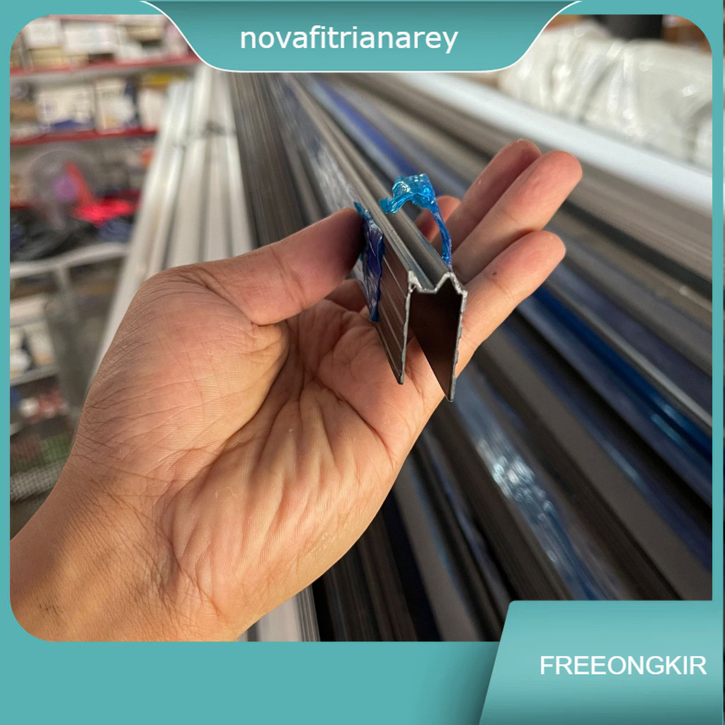 lis alumunium lis M hardcase alumunium lis U warna HITAM panjang 3meter import siku alumunium wajib 