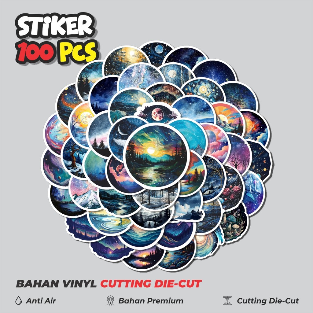 

Terbaru! 50 pcs Stiker Moonlight Planet [Rembulan Art] Dekorasi Lucu Kreatif untuk Notebook, Skateboard, HP