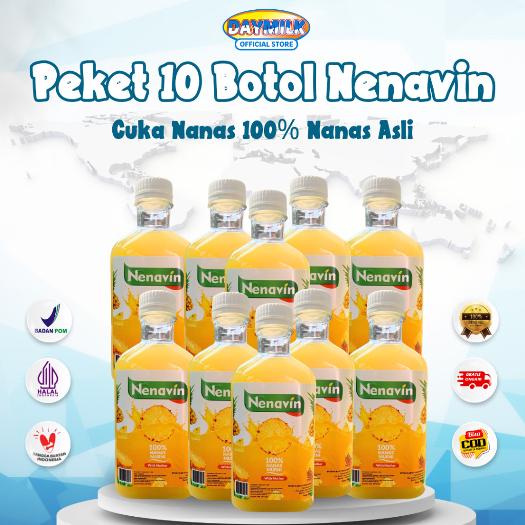

PAKET NENAVIN 10 BOTOL - Cuka Nanas Original 300ML - Minuman Kesehatan - Atasi Diabetes Kolesterol