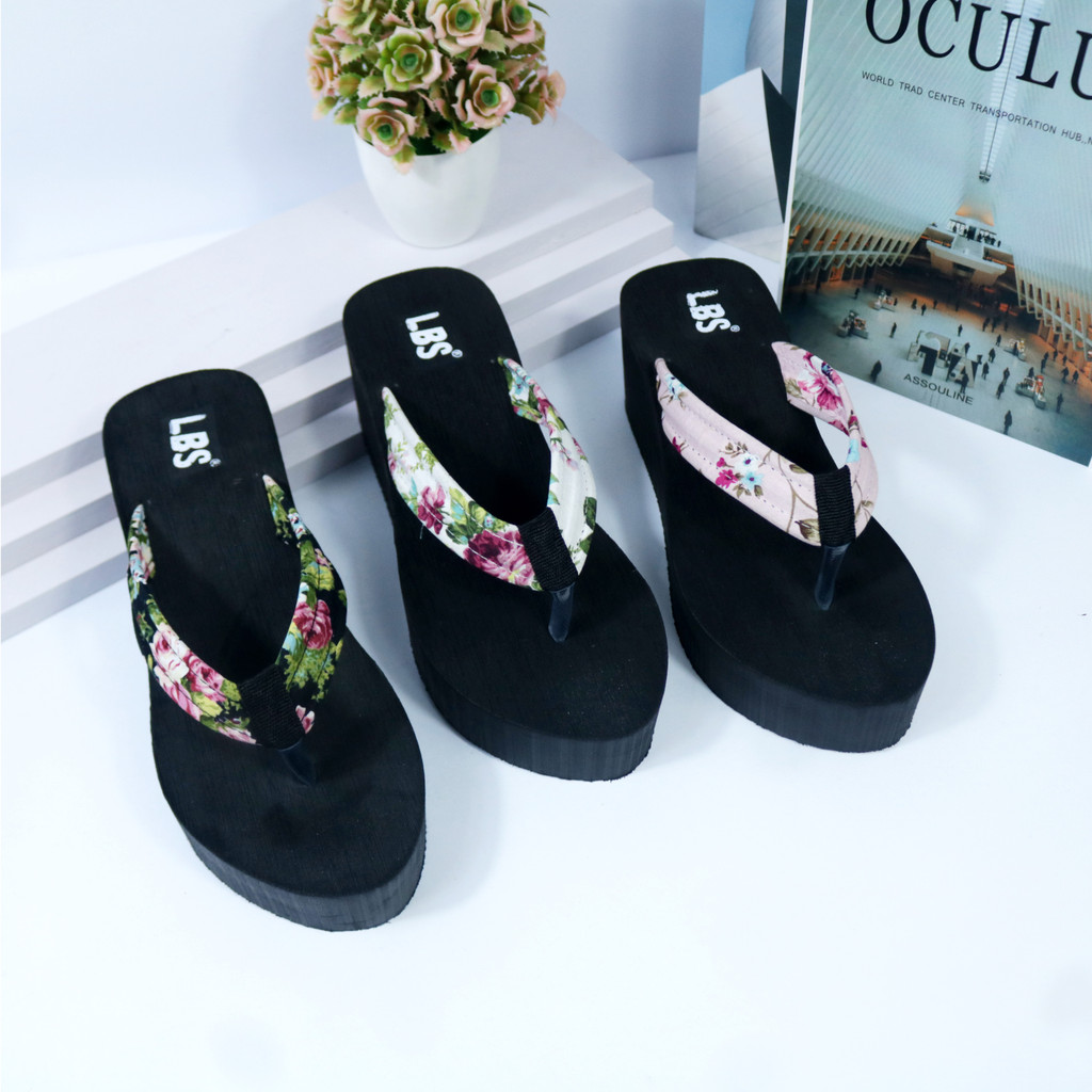 Sandal Wedges Wanita Sandal Jepit Wanita Wedges Sandal Wedges Spons Premium Sandal Jepit Tinggi 7 cm