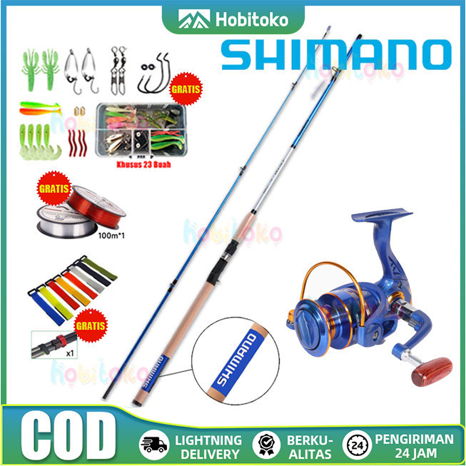 Beli 1 Gratis 4SHIMANO pancingan set lengkap 1000-7000 Reel Spinning Power Handle Fishing bc Set