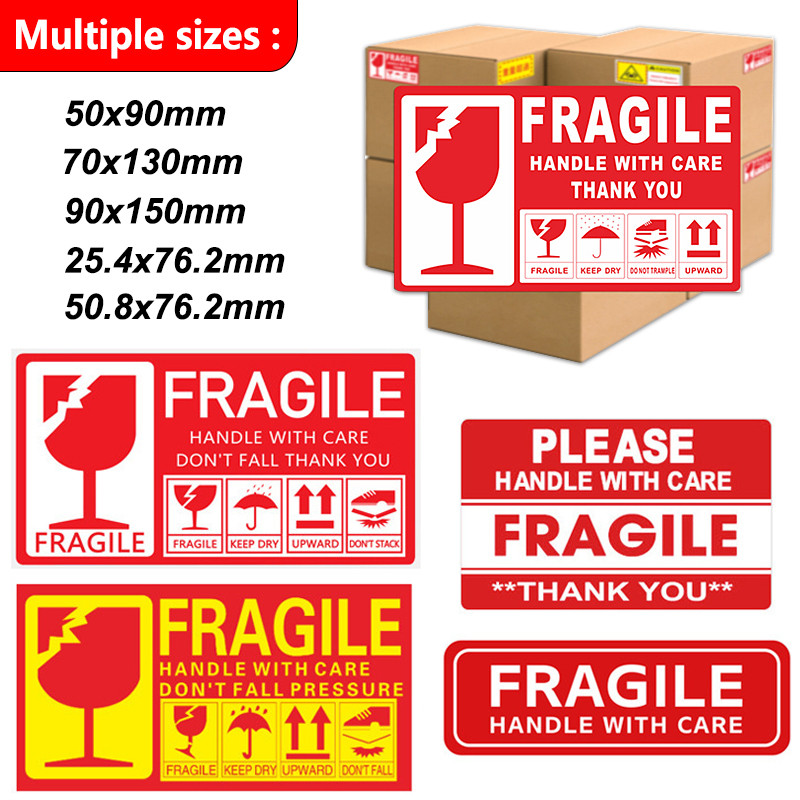 

Fragile Warning Label Stickers Logistics Accessories Hazard The Goods Handle With Care Warning Labels Express Label Adhesive