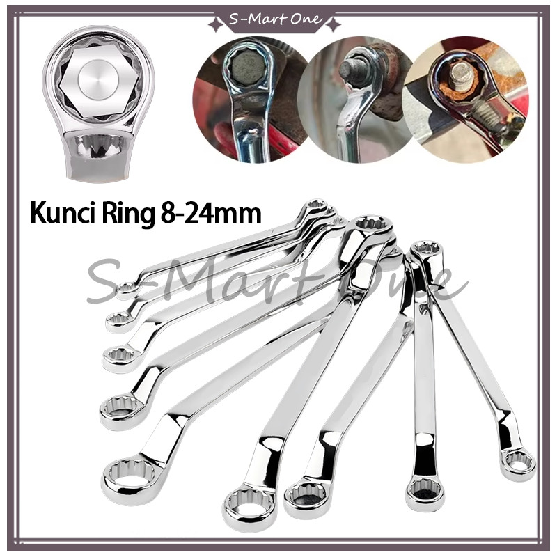 SM Alat Perkakas Tools Kunci Ring Pas 1 Lengkap/Combinastion Wrench /kagon kunci ring chrome vanadiu