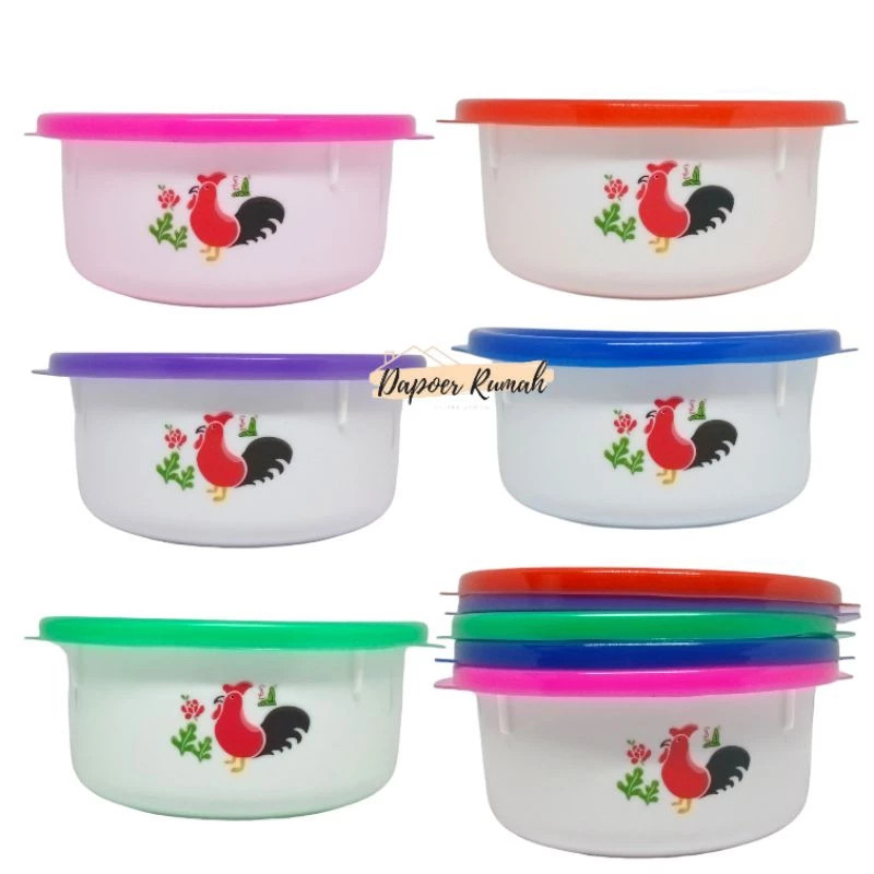 MANGKOK TUTUP AYAM MEDIUM SL / Mangkok Plastik Ayam Jago/Mangkuk Tutup