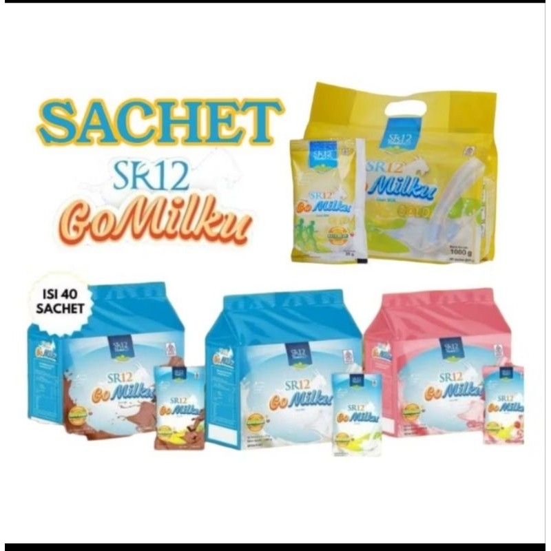 

SR12 Go Milku Sachet Isi 40 pcs/pouch susu kambing etawa susu kesehatan