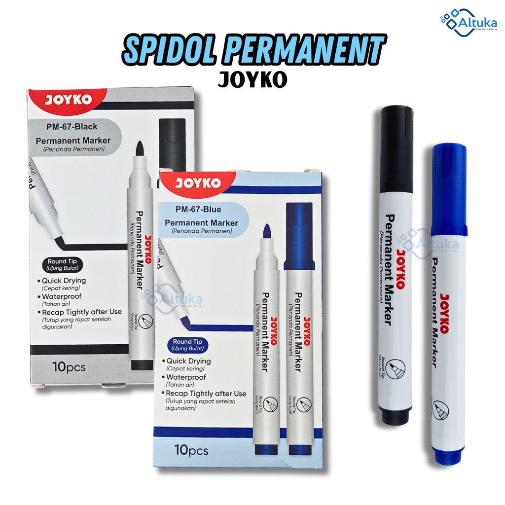 

Spidol Permanent Joyko / Permanent Marker / Penanda Permanen PM-67-Blue PM-67-Black
