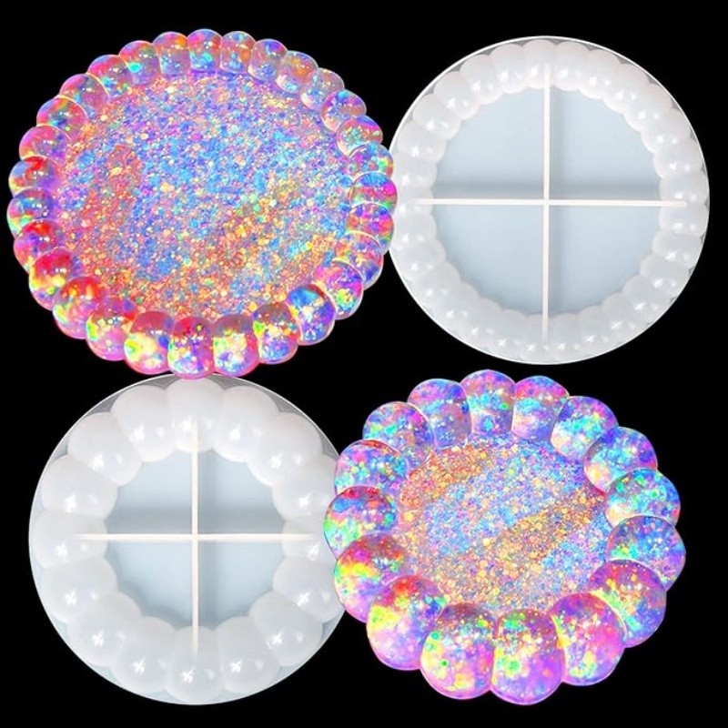 

DIY Bubble Coaster Resin Mold Flower Shaped Cup Mat Silicone Epoxy Mold Spill Proof Storage Coaster Mould for