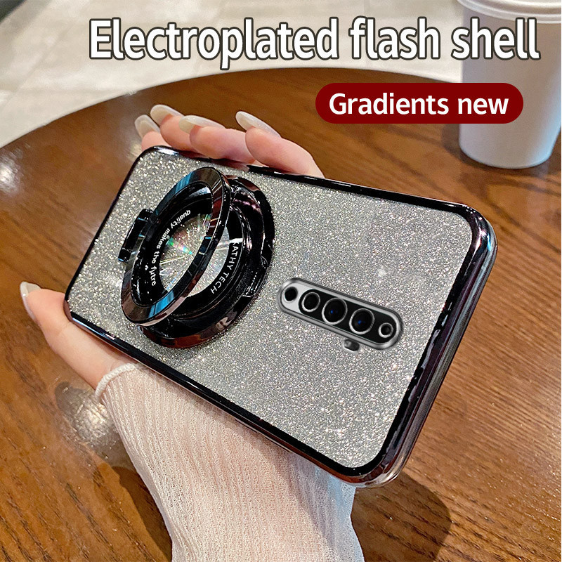 Soft HP Case OPPO Reno 2F Casing Silikon Untuk OPPO Reno2 F Reno2F CPH1989 Case berkilau Berlapis Ha