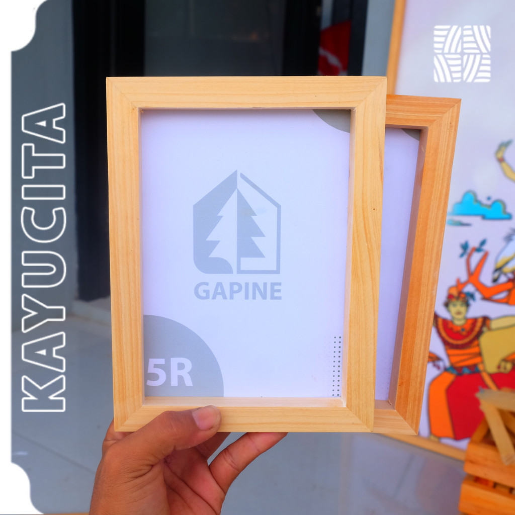 Bingkai Pigura Kayu Jati Belanda 5R (127 x 178 MM)