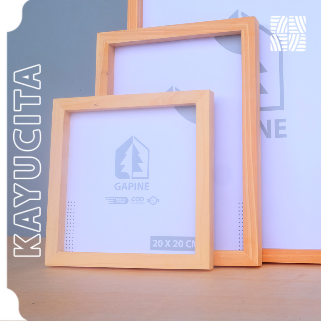 Bingkai Bingkai Kayu 20x20 CM / Bingkai Kayu / Frame Kayu Jati Belanda