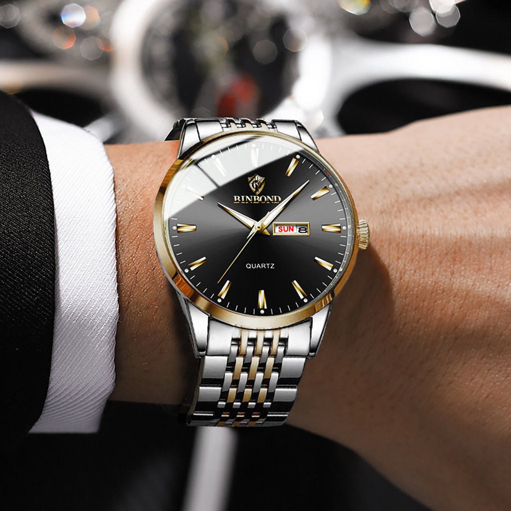 

Binbang Jam Tangan Pria Baru Tahan Air Kalender Bercahaya Versi Korea Jam Tangan Kuarsa