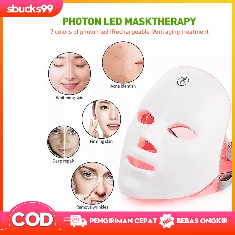 Topeng Kecantikan LED / Topeng 7 Warna LED / Alat Perawatan Wajah Terapi Foton / Alat Kecantikan