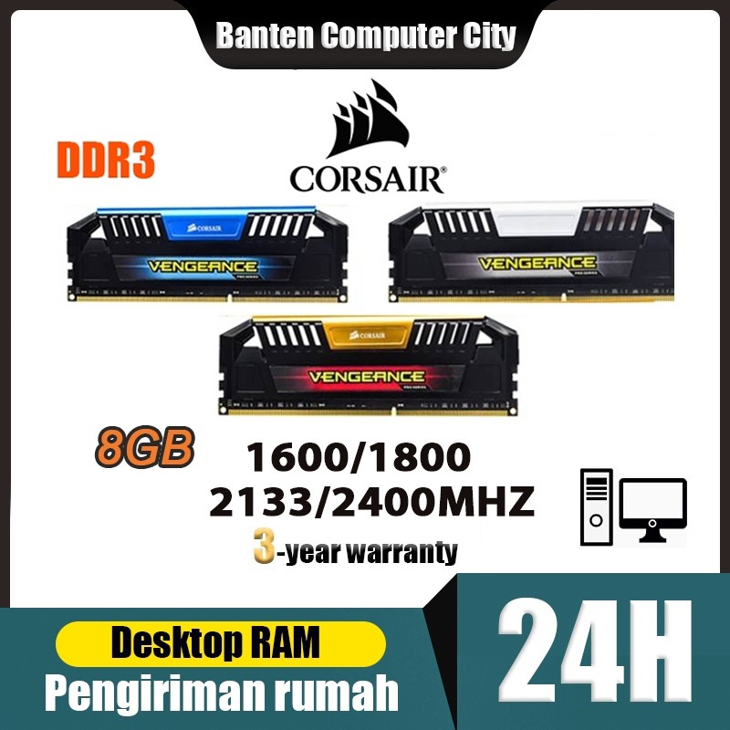 Pengiriman Jakarta Dektop Ram DDR3 8GB CORSAIR Vengeance Pro DDR3 1600 1866 2133 2400MHZ DIMM