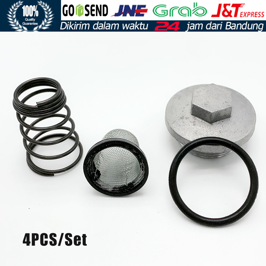 Saringan Oli & Baut Pembuangan GY6 Komplit / 4 in 1 Set dengan Gasket & O-Ring untuk Mesin Skuter Ma