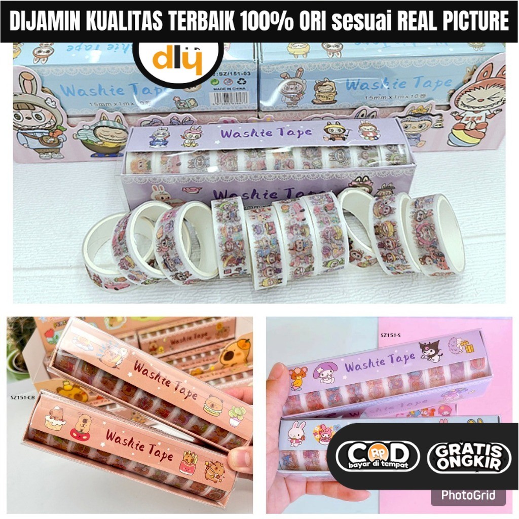 

DLY Mainan Sticker Tape Selotip Roll Kuromi DIY Kreatifitas Anak Perempuan Laki Laki 3 4 5 6 7 Thn