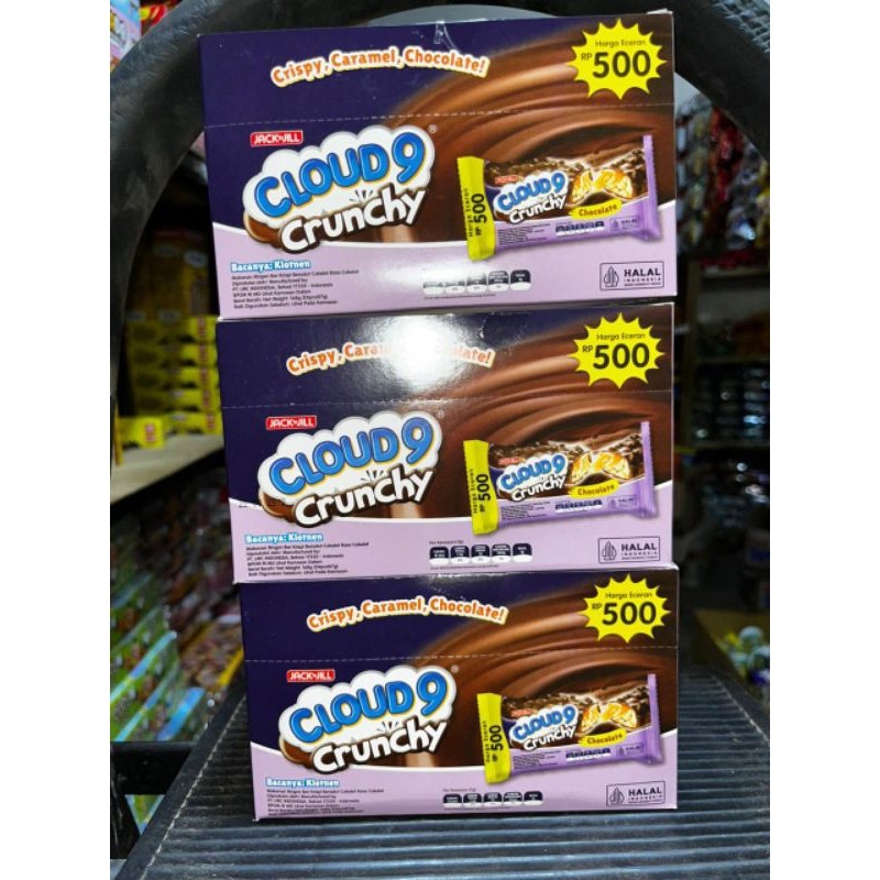 

termurah claoud 9 cranchy coklat cloud 500 isi 24 pcs