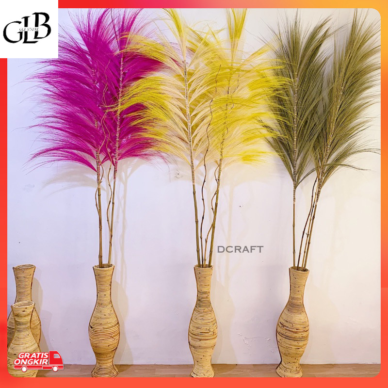 Kerajinan UMKM / PAKET LENGKAP DEKORASI RAYUNG + VAS GUCI ROTAN