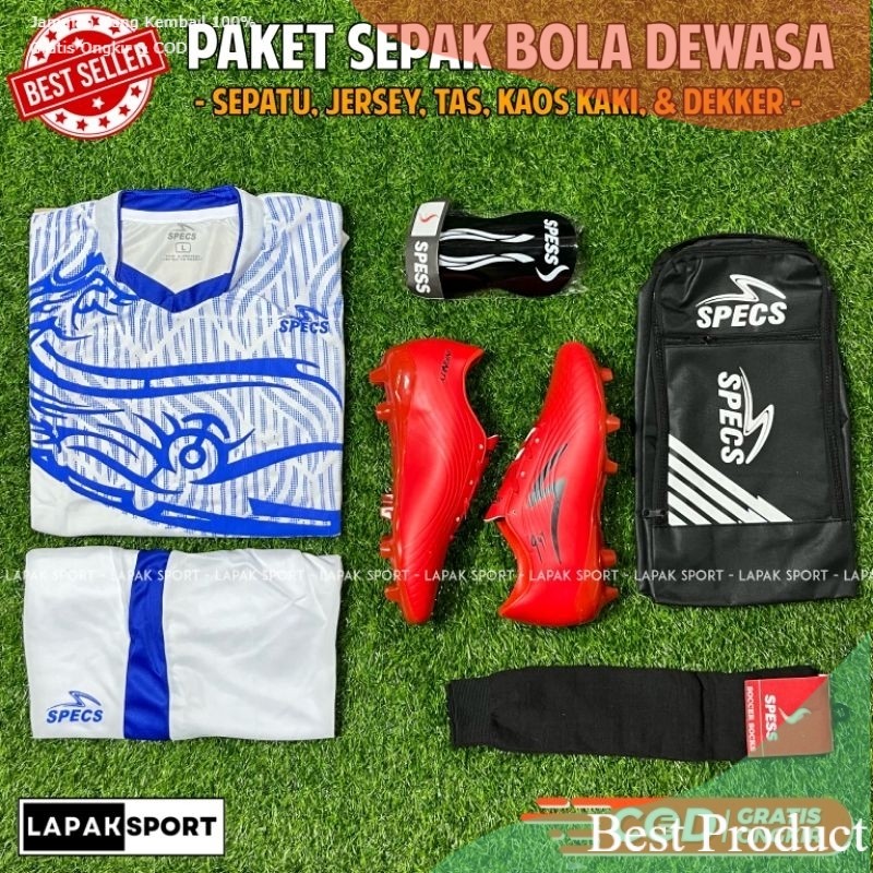 Paket Sepatu Bola Specs Infinity 99 Terbaru Paket Komplit Sepatu Sepak Bola Specs Lengkap/Messi Cr7 